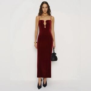 Reformation | Dresses | Reformation Burgundy Velvet Maxi Dress